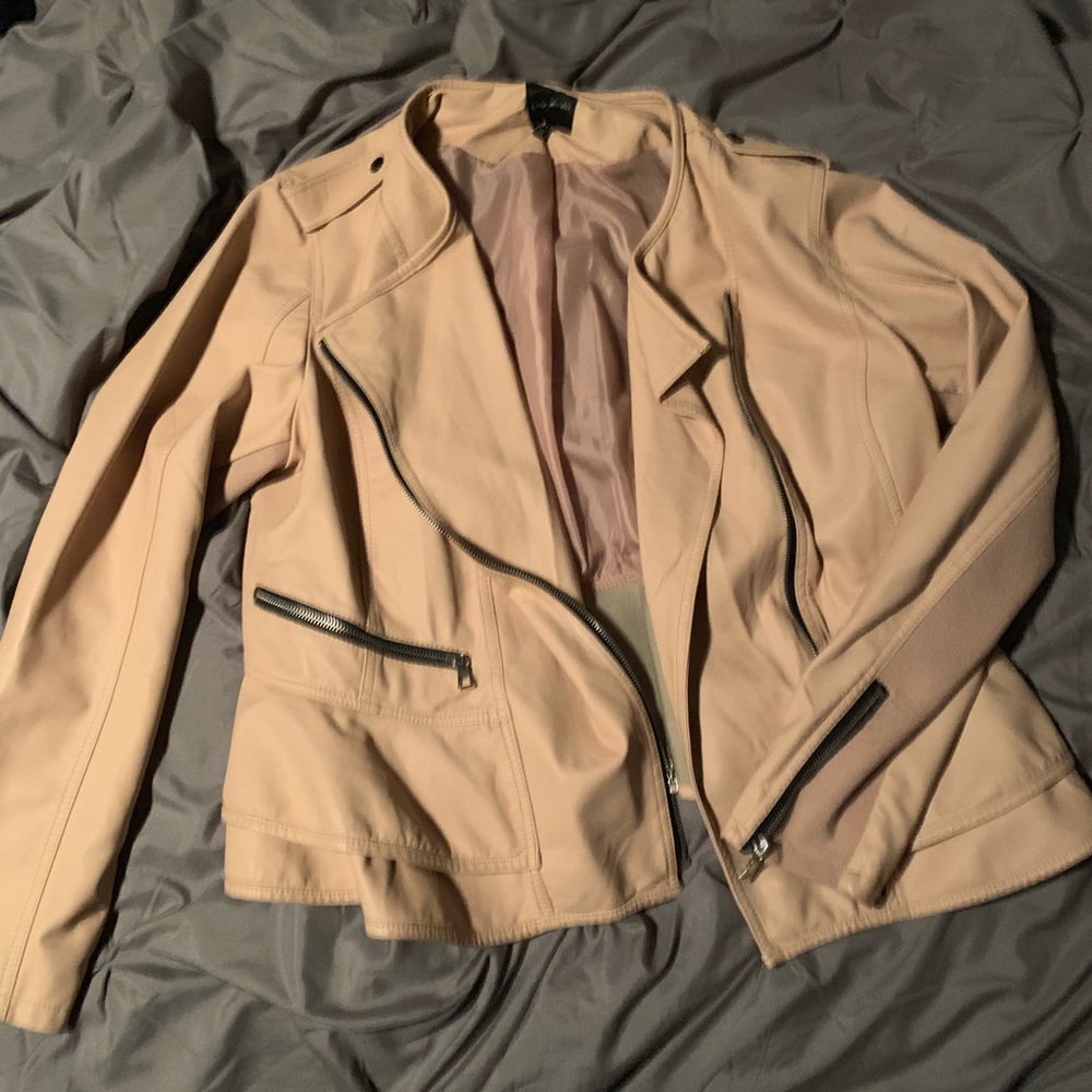 Pink Peplum Moto Jacket